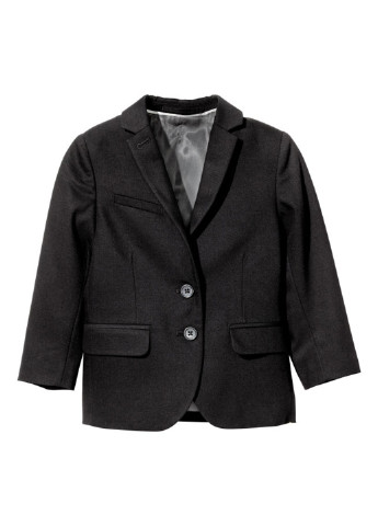 Пиджак H&M с коротким рукавом однотонный чёрный деловой