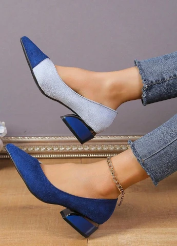 SHEIN Туфли лодочки комбинированный з текстиль, китай — лето (322849308)