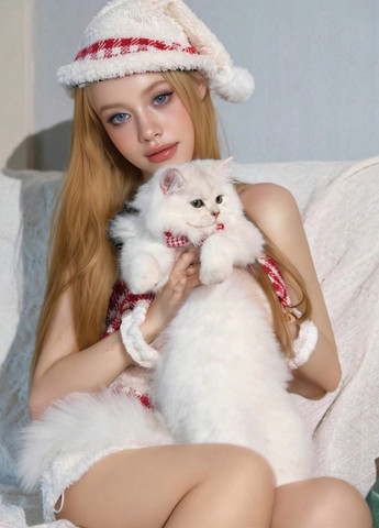 Костюм (топ, юбка, шапка, нарукавники) SHEIN (331624176)