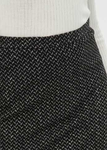 Черная кэжуал с абстрактным узором юбка KOTON а-силуэта (трапеция)