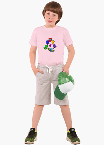 Розовая демисезонная футболка детская амонг ас (among us)(9224-2585) MobiPrint
