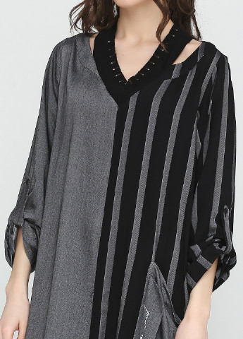 Чорна кежуал сукня Bize fashion в смужку