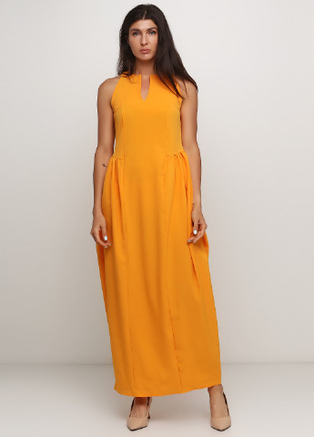 Оранжевое кэжуал платье баллон ANVI однотонное