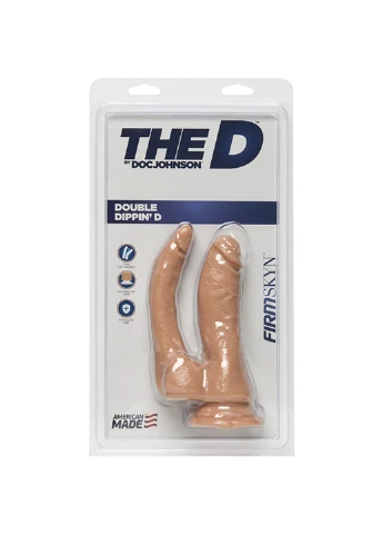 Двойной фаллоимитатор The D - Double Dippin D FIRMSKYN для анально-вагинального секса Doc Johnson (254885427)