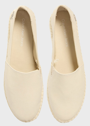 Кремовые эспадрильи Calvin Klein Jeans однотонный логотип, плетение (366302321)