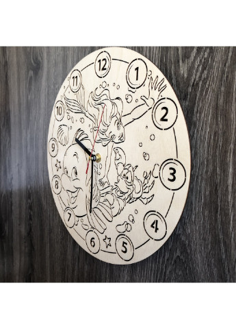 Бесшумные настенные часы в детскую «Русалочка Ариэль» 7Arts (253566629)