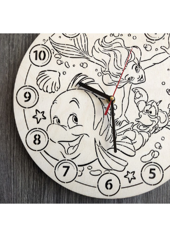 Бесшумные настенные часы в детскую «Русалочка Ариэль» 7Arts (253566629)