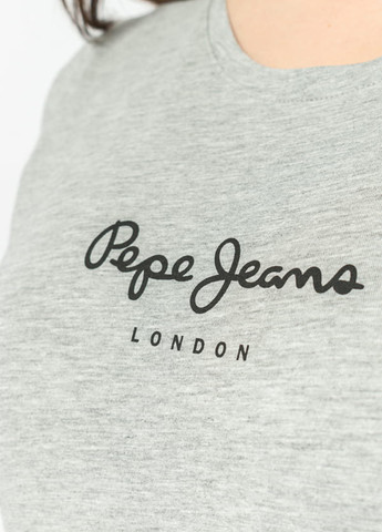 Серая летняя футболка Pepe Jeans London