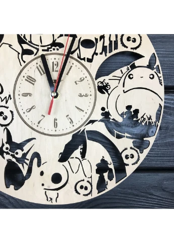 Годинник настінний з натурального дерева "Studio Ghibli" 7Arts (253566885)
