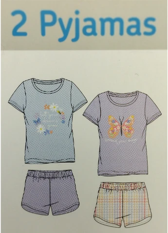 Комбінована всесезон піжама (футболка (2 шт.), шорти (2 шт.)) Primark