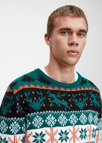 Темно-зелений демісезонний джемпер джемпер Pull & Bear