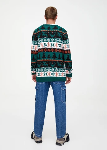 Темно-зелений демісезонний джемпер джемпер Pull & Bear