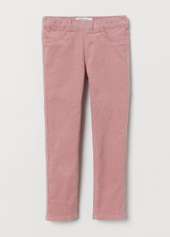 Розовые кэжуал демисезонные зауженные брюки H&M