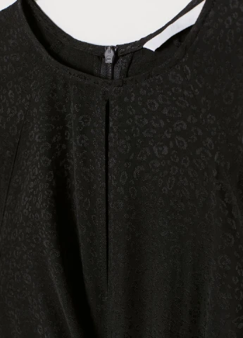 Чорна вечірня сукня з жаккардової тканини H&M леопардовий