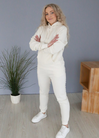 Спортивный костюм женский молочный на тонком флисе Rich (254091020)