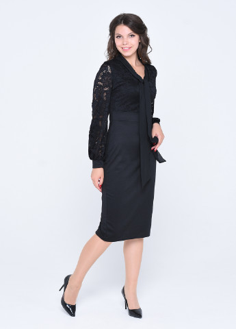 Черное кэжуал платье футляр Alpama однотонное