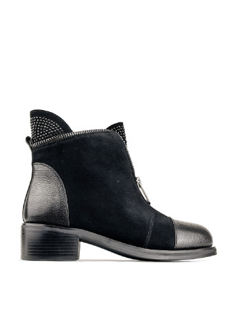 Зимние женские зимние красивые ботинки замшевые черные Brocoli из натуральной замши