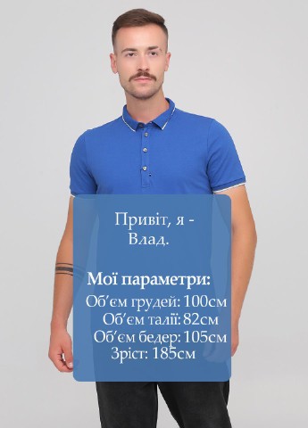 Синяя футболка-поло для мужчин Strellson однотонная