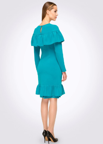 Бірюзова кежуал сукня Cat Orange однотонна