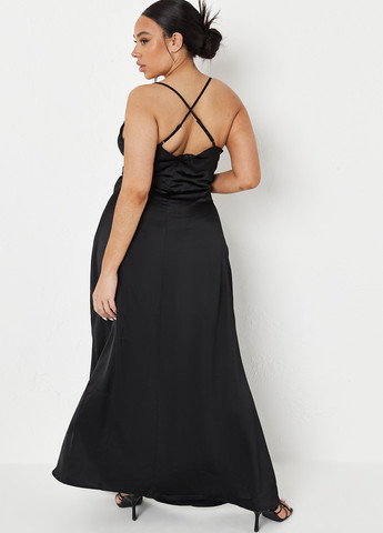 Черное вечернее платье с открытой спиной Missguided однотонное