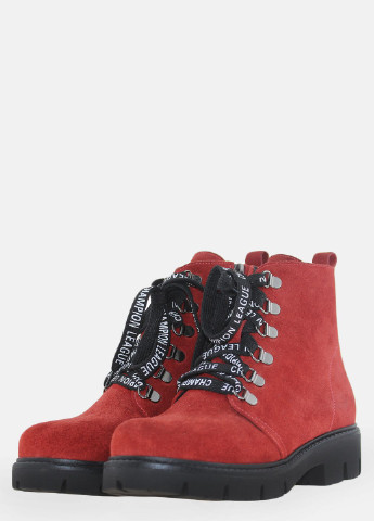 Осенние ботинки rb8-591-11 красный Top Shoes из натуральной замши
