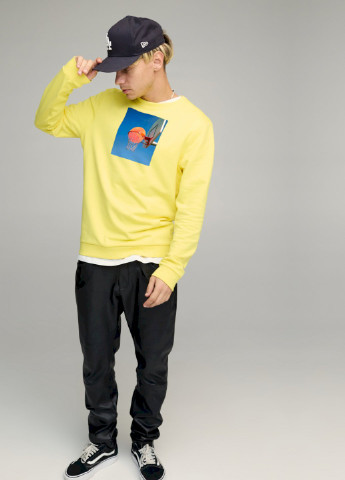 Жовтий свитшот мужской basic /no flis/ YAPPI малюнок (254557718)