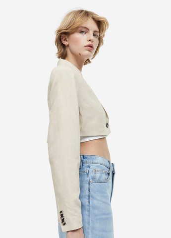 Светло-бежевый женский жакет H&M однотонный - демисезонный