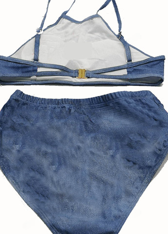 Синий летний купальник (лиф, трусики) топ, раздельный SHEIN