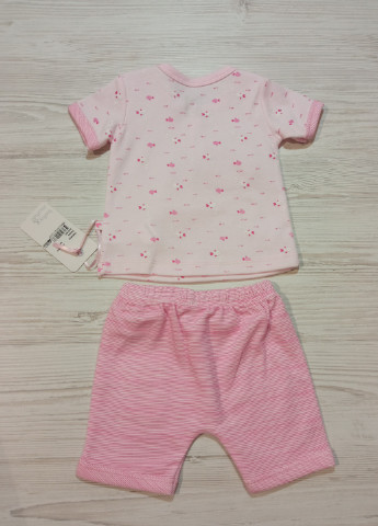 Розовый летний комплект для девочки, футболка и шорты Caramell