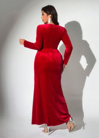 Червона вечірня сукня годе SHEIN однотонна