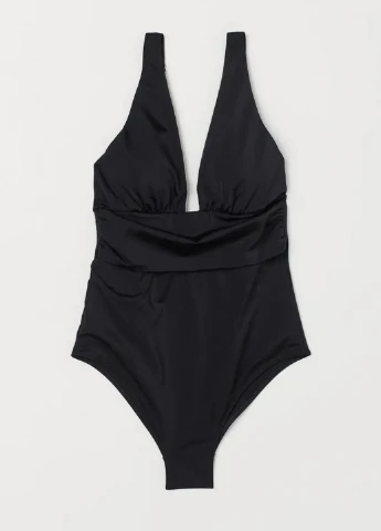 Черный летний купальник слитный H&M+