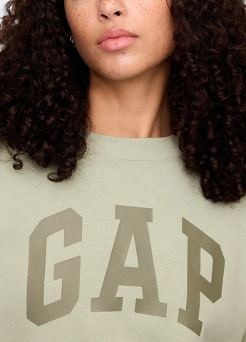 Зеленый свитшот Gap логотип без декора (336933316)