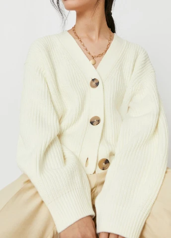 Бежевый демисезонный кардиган H&M