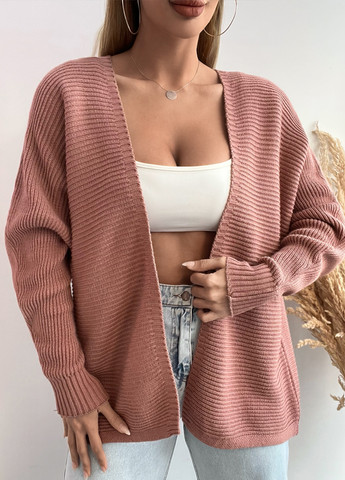 Розово-коричневый демисезонный кардиган SHEIN