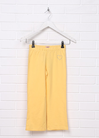 Желтые кэжуал демисезонные прямые брюки F&F