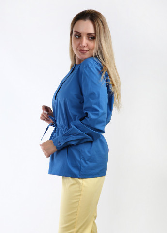 Синяя кэжуал рубашка однотонная Stefanel