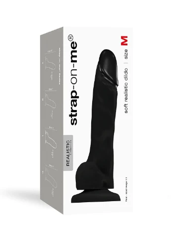 Реалістичний фалоімітатор SOFT REALISTIC DILDO Black - Size M Strap-On-Me (254151424)