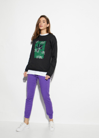 Черный свитшот женский /no flis/ YAPPI рисунок (251467768)