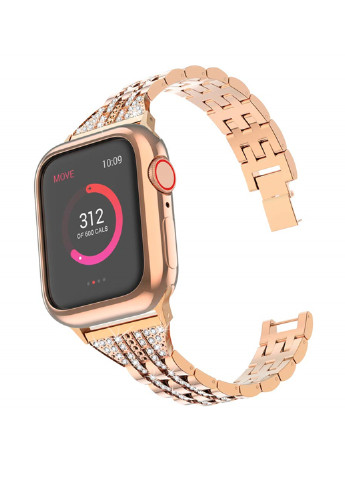 Ремешок для смарт-часов XoKo apple watch для series 38/40 1,2,3 из нержавеющей стали со стразами gold (156223606)