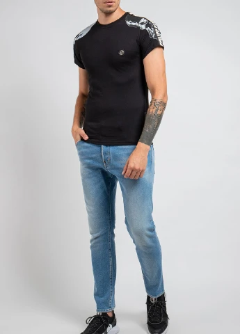 Черная черная футболка plein tm Philipp Plein