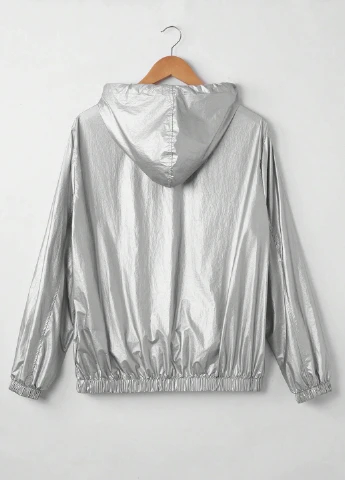 Серебряная демисезонная куртка SHEIN