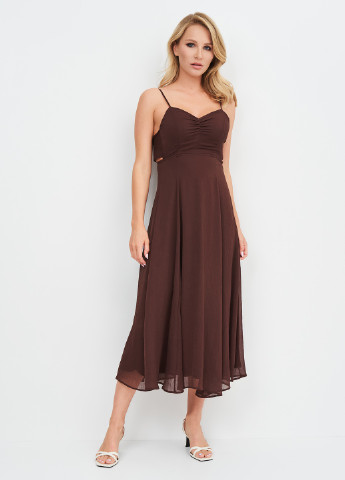 Темно-коричнева вечірня плаття, сукня H&M однотонна