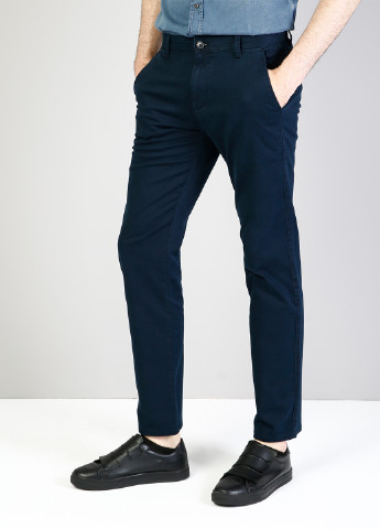 Темно-синие кэжуал демисезонные прямые брюки Colin's