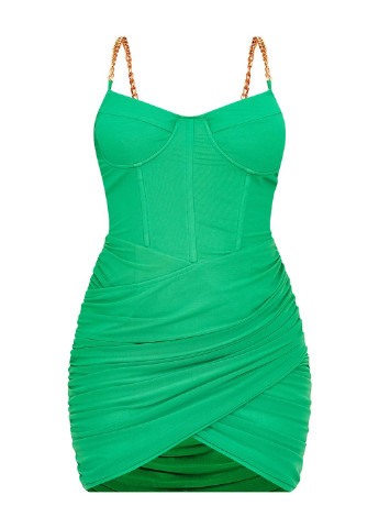 Зеленое кэжуал платье PrettyLittleThing однотонное