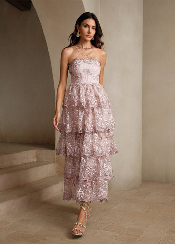 Рожева коктейльна сукня SHEIN однотонна