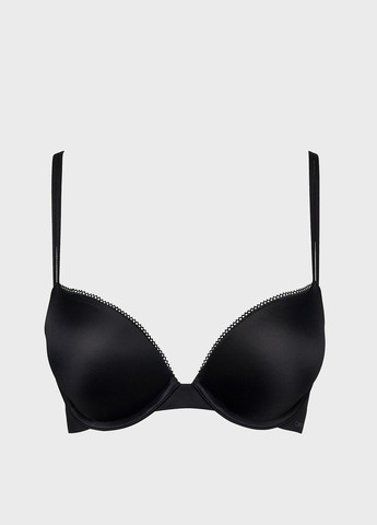 Чёрный балконет бюстгальтер Calvin Klein с косточками полиамид