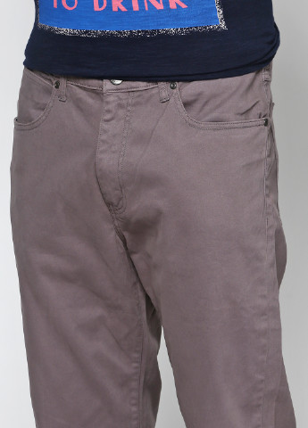 Серо-коричневые кэжуал демисезонные прямые брюки Wrangler
