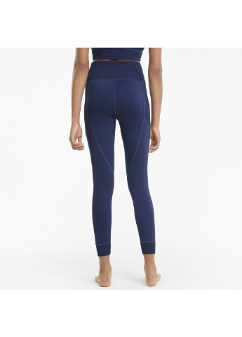 Легінси Studio Ribbed High Waist 7/8 Women's Training Leggings Puma однотонні сині спортивні поліестер, еластан