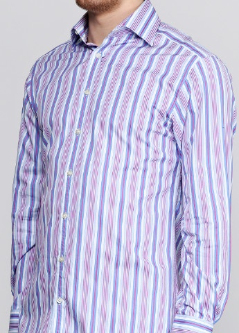 Голубой кэжуал рубашка в полоску Marks & Spencer с длинным рукавом