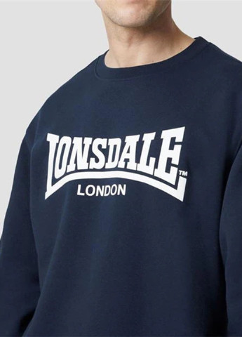 Свитшот Lonsdale - Прямой крой надпись темно-синий кэжуал хлопок, трикотаж - (256231784)